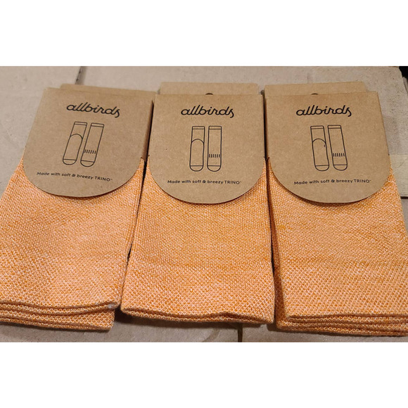 NWT allbirds Trino Tubers Crew socks - lot of 3 - POPPY - SMALL Womens 5-7 - Picture 1 of 6